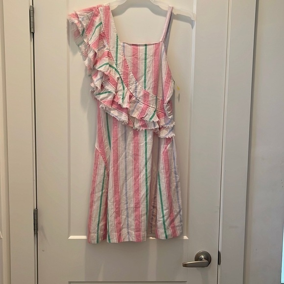 Habitual GIRL MULTI-COLOR LINEN STRIPED DRESS SIZE 16 - Picture 2 of 4